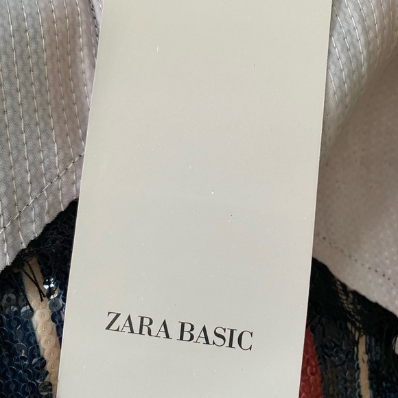 NWT! Zara Basic Sequin & Lace Striped Camisole women’s XL, stretch material. - Picture 12 of 15